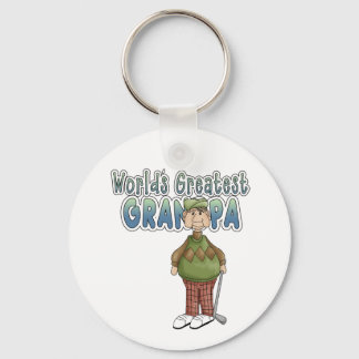 Golfing World's Greatest Grandpa Key Ring