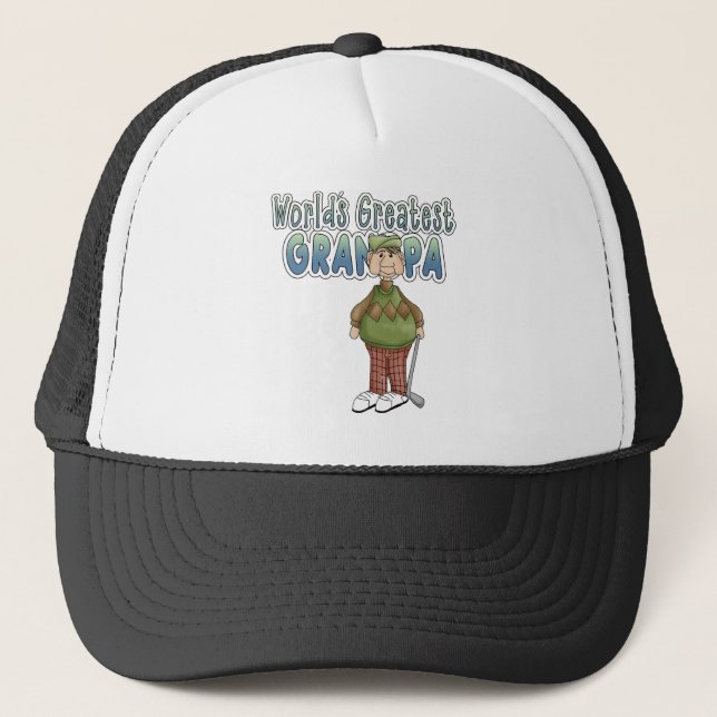 Golfing World's Greatest Grandpa Trucker Hat (Front)