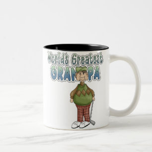 Golfing World's Greatest Grandpa Two-Tone Coffee Mug