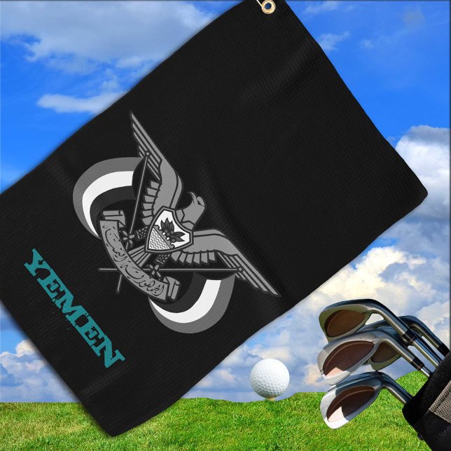 Golfing Yemen & Yemeni coat of arms / flag Golf Towel (Creator Uploaded)