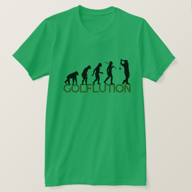 Golflution Golf Shirt - Funny Evolution Tee (Design Front)