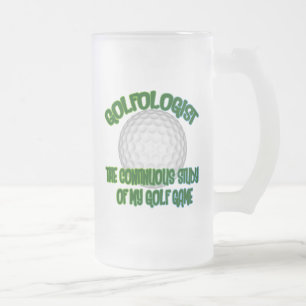 Golfologist Frosted Glass Beer Mug