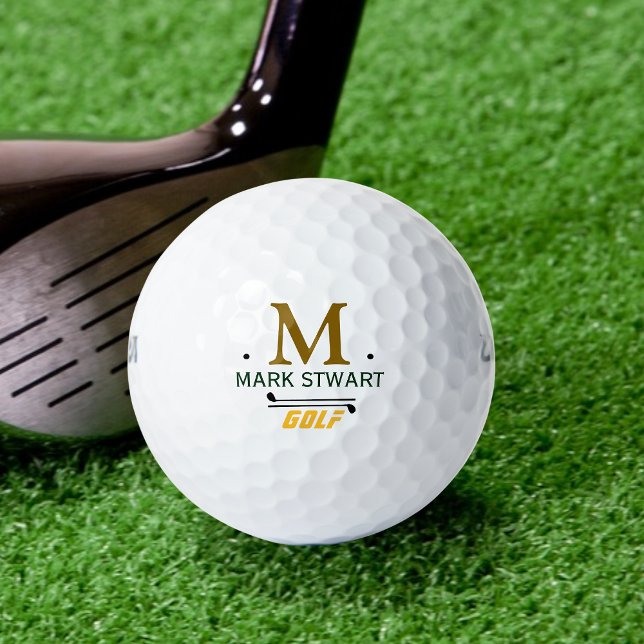 Golfplayer Initial / Name Custom Monogram Golf Balls (Creator Uploaded)