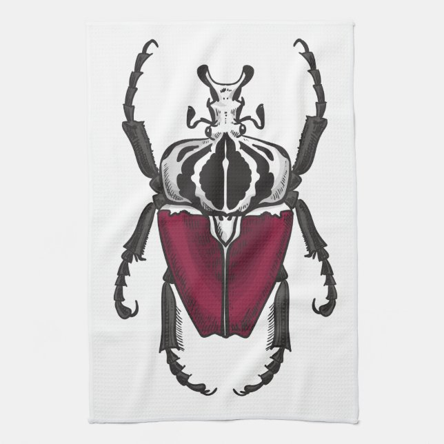 Goliath beetle tea towel (Vertical)