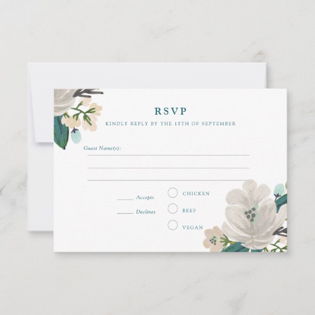 Golightly Floral Wedding RSVP (Front)