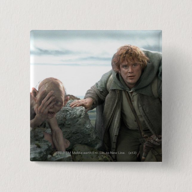 GOLLUM™ and Samwise 15 Cm Square Badge (Front)