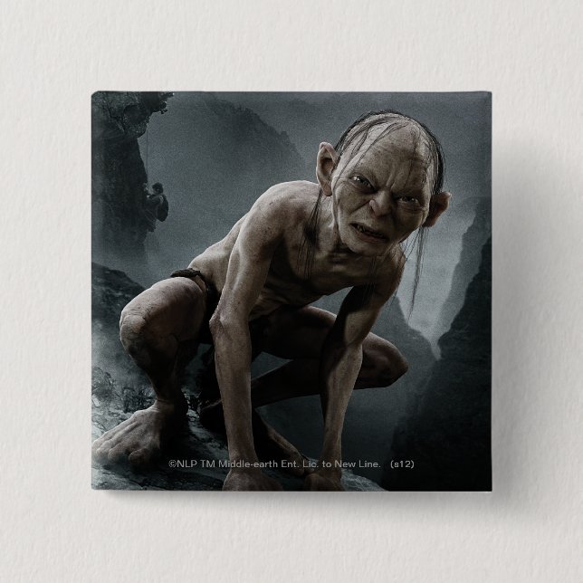GOLLUM™ on a Rock 15 Cm Square Badge (Front)