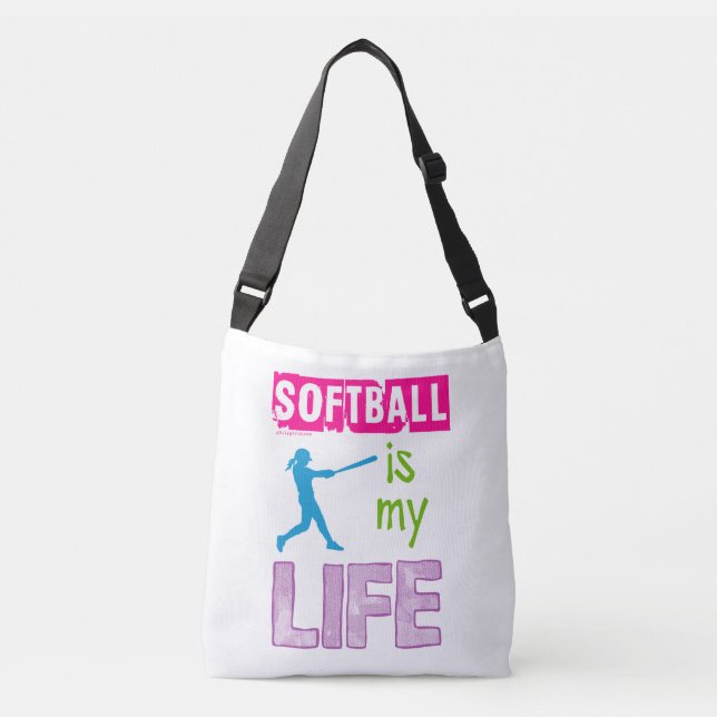 Golly Girls - Softball is My Life Crossbody Bag (Front)