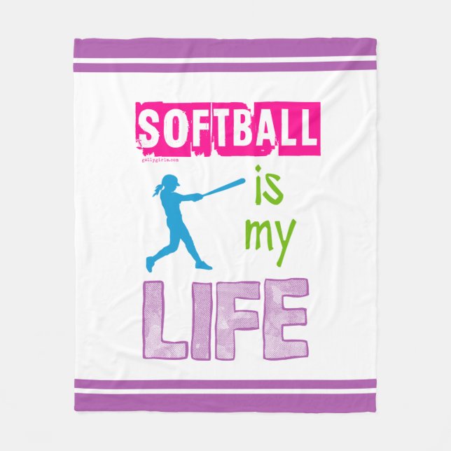 Golly Girls - Softball is My Life Fleece Blanket (Front)