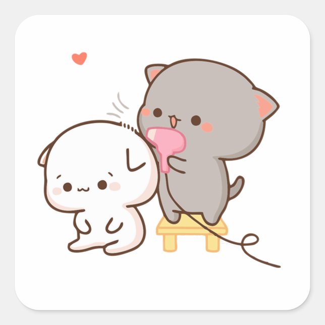 Goma making peach hair Puzzle Sticker (Front)