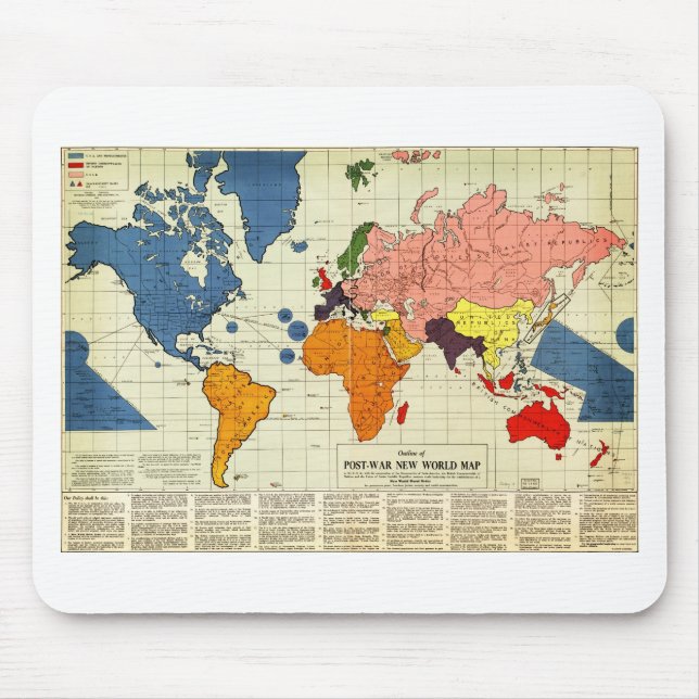 Gomberg’s infamous “New World Order” map (1942) Mouse Mat (Front)