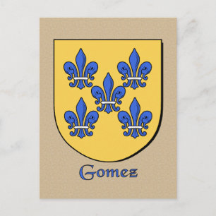 Gomez Family Heraldic Shield Postcard
