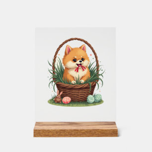 Gomi's Easter Mess Vintage Cute Easter Dog Vector  Acrylic Sign
