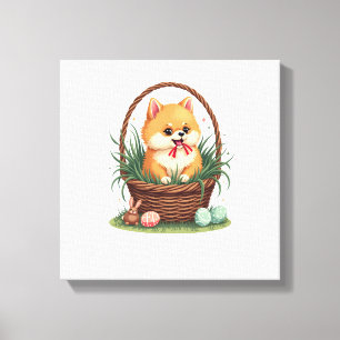 Gomi's Easter Mess Vintage Cute Easter Dog Vector Canvas Print