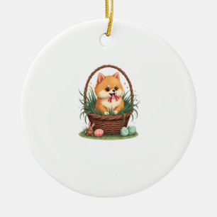 Gomi's Easter Mess Vintage Cute Easter Dog Vector  Ceramic Tree Decoration