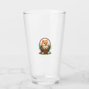 Gomi's Easter Mess Vintage Cute Easter Dog Vector Glass