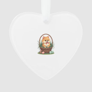 Gomi's Easter Mess Vintage Cute Easter Dog Vector  Ornament