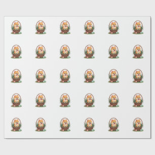 Gomi's Easter Mess Vintage Cute Easter Dog Vector Wrapping Paper