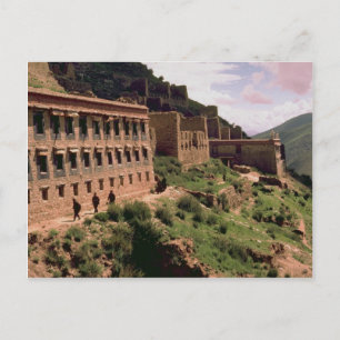Gompa walls and windows, Tibet, China Postcard