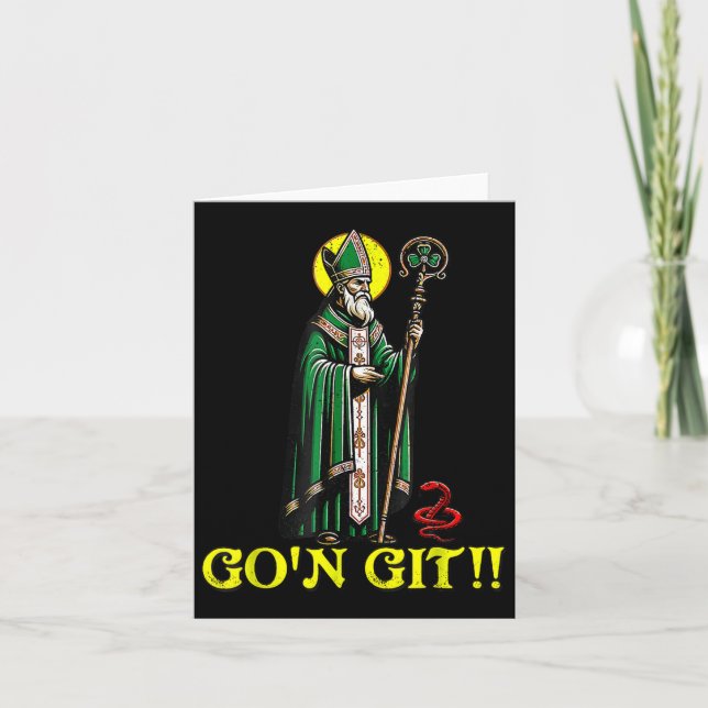 G'on Git Funny St Patricks Day Shamrock St Patty P Card (Front)