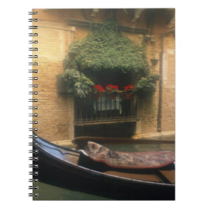 Gondola and Restaurant, Venice, Veneto, Italy Notebook