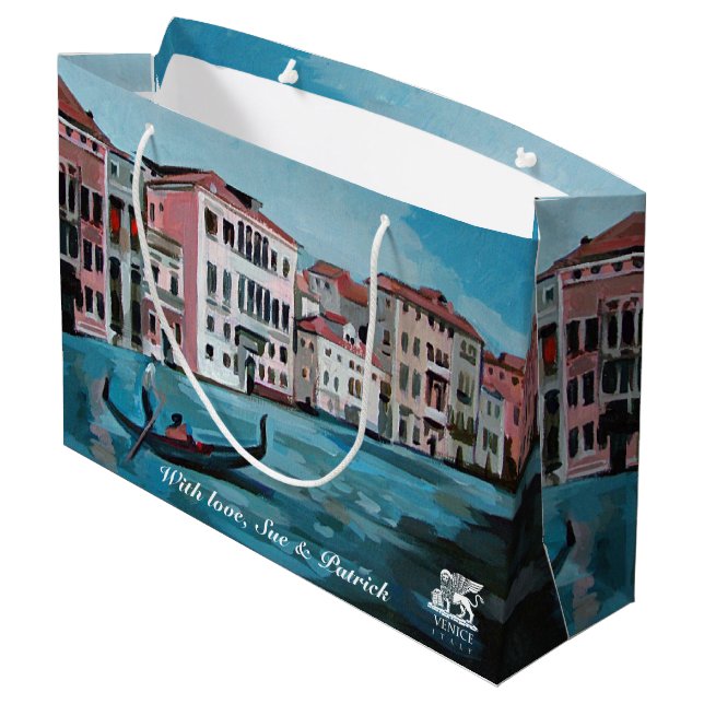 Gondola in Venice, Italy Large Gift Bag (Back Angled)