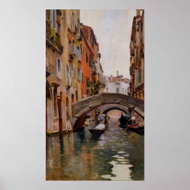 Gondola On A Venetian Canal Poster (Front)