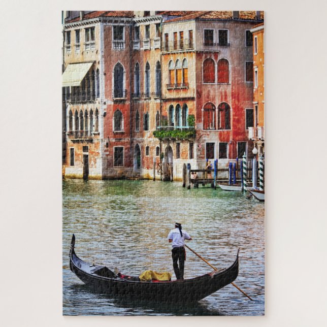 Gondola On Grand Canal Venice Italy Travel Jigsaw Puzzle (Vertical)