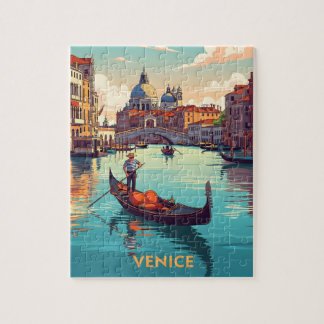 Gondola ride in Venice with historic buildings Jigsaw Puzzle