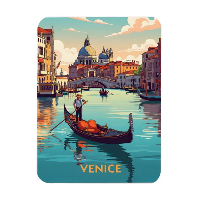 Gondola ride in Venice with historic buildings Magnet (Vertical)
