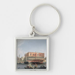Gondolas before St. Marks Square, Venice Key Ring