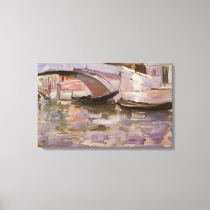 Gondolas by John Singer Sargent, Impressionism Art Canvas Print