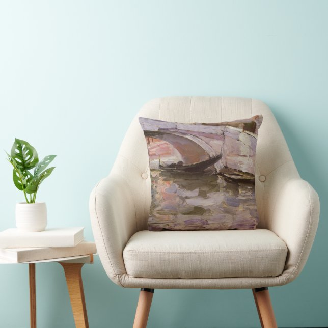 Gondolas by John Singer Sargent, Impressionism Art Cushion (Chair)