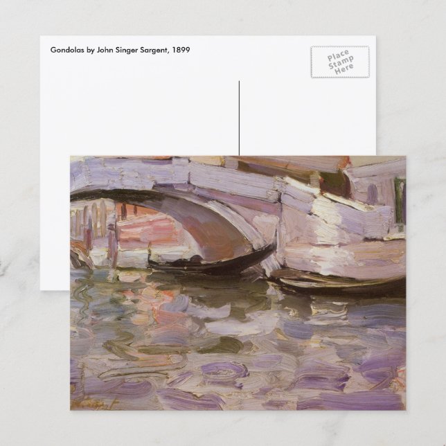 Gondolas by John Singer Sargent, Impressionism Art Postcard (Front/Back)