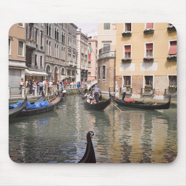 Gondolas in a canal, Venice, Italy Mouse Mat (Front)