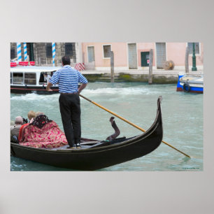 Gondolas in Venice canal Poster