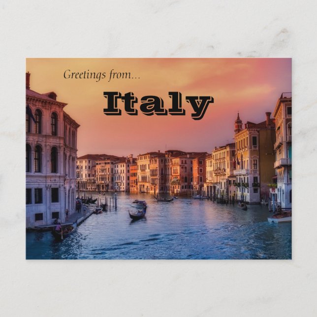 Gondolas in Venice Italy Postcard (Front)