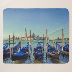 Gondolas in Venice, Italy Sherpa Blanket