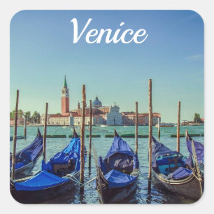 Gondolas in Venice, Italy Square Sticker