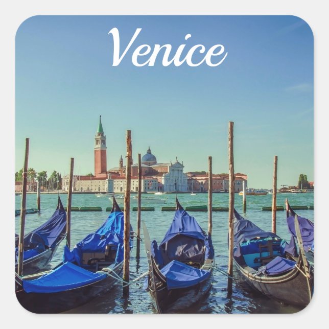 Gondolas in Venice, Italy Square Sticker (Front)
