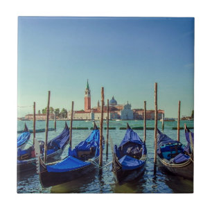 Gondolas in Venice, Italy Tile