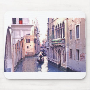 Gondolas Navigating A Canal In The San Polo Neighb Mouse Mat