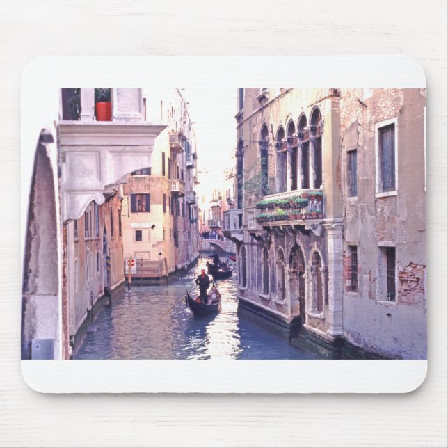 Gondolas Navigating A Canal In The San Polo Neighb Mouse Mat (Front)