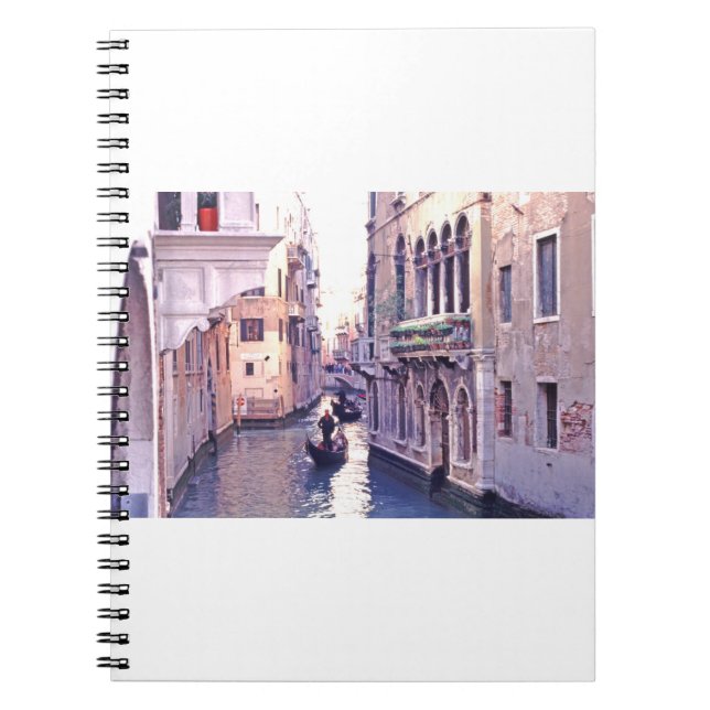Gondolas Navigating A Canal In The San Polo Neighb Notebook (Front)