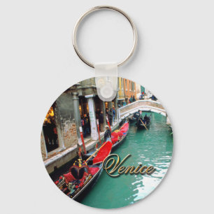 Gondolas on a Venetian canal Key Ring
