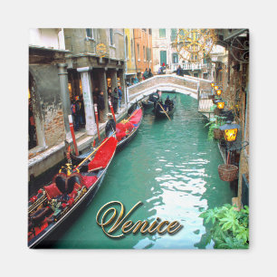 Gondolas on a Venetian canal Magnet