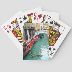 Gondolas on a Venetian canal Playing Cards