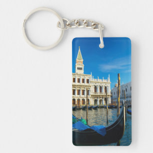 Gondolas On Grand Canal Near Doge's Palace Key Ring