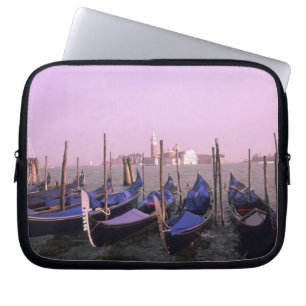 Gondolas ready for tourists in Venice Italy Laptop Sleeve