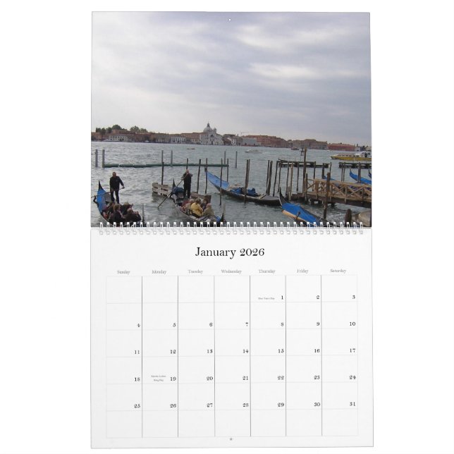 gondolas, Venice, 2010 - Customised Calendar (Jan 2026)